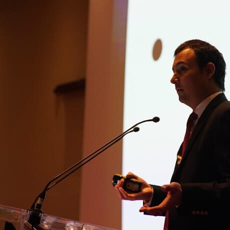 man holding a speech