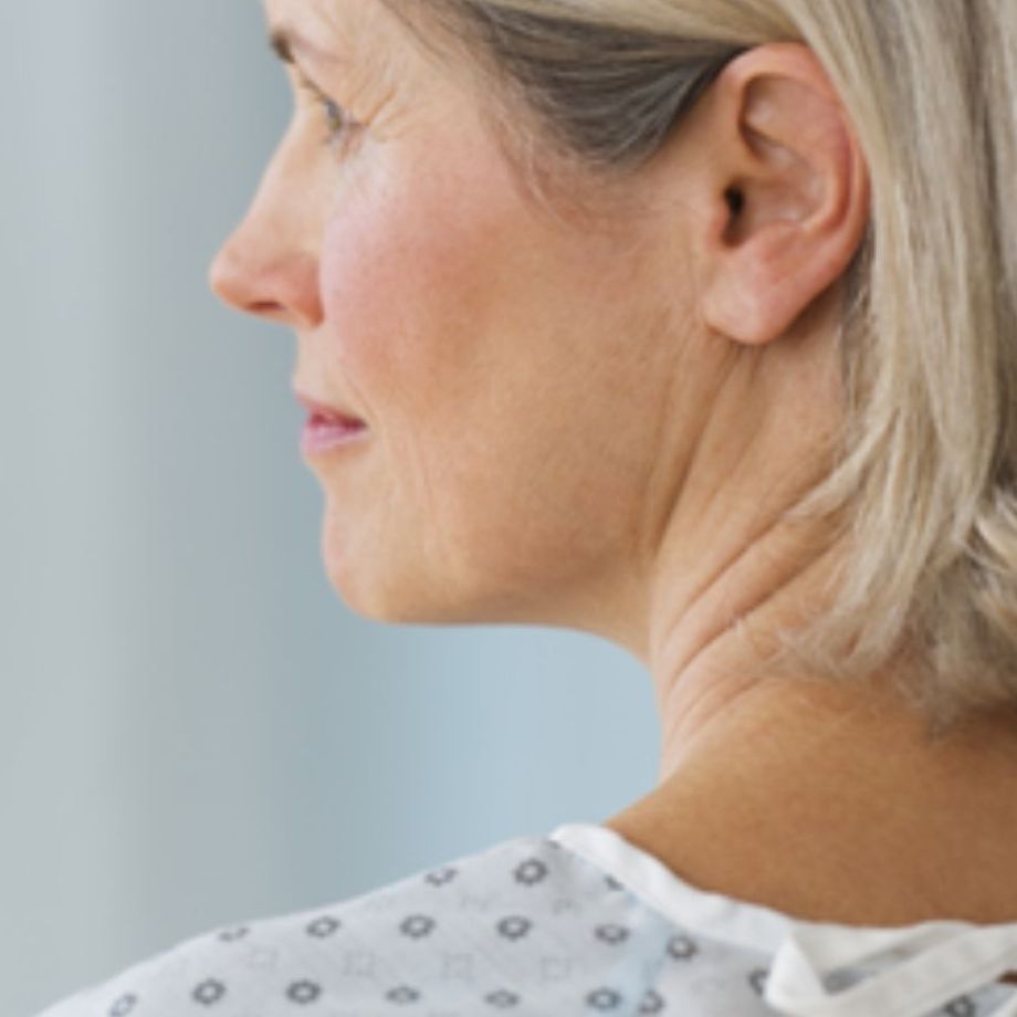 patient in hospital gown