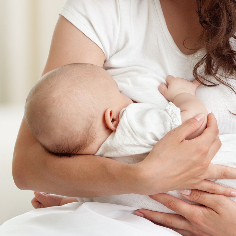 Mother breastfeeding a baby