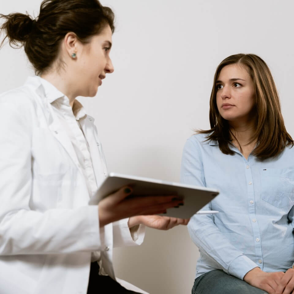 Doctor and patient having a conversation